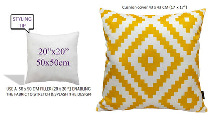 Nairobi Ochre Waterproof Outdoor Cushions Breathable Hollowfibre Filled Weather Resistant Decorative Patio Garden Cushions for Indoor and Outdoor Use by OLIVIA ROCCO