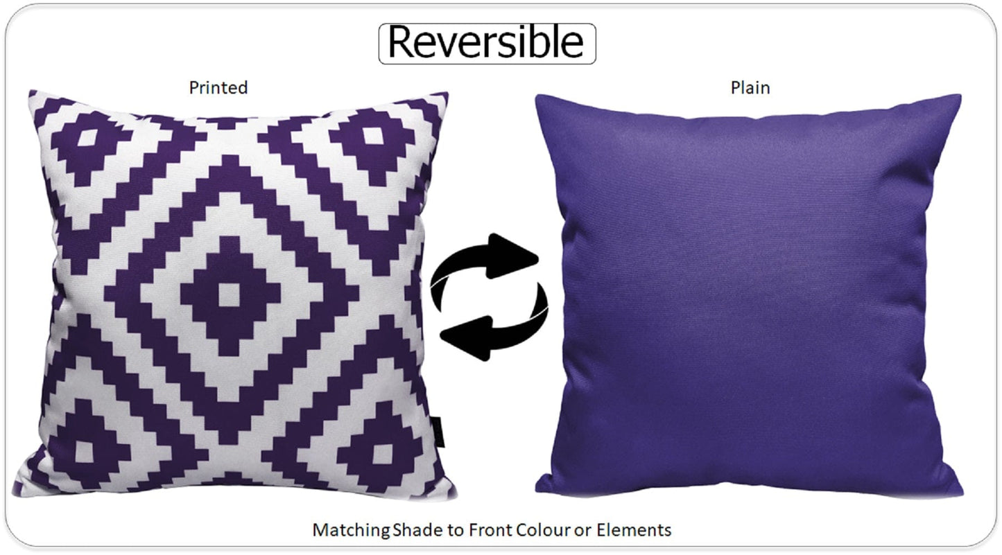 Nairobi Purple Outdoor Scatter Cushions Waterproof Weather Resistant Decorative Pillows for Garden Patio Beach Indoor 43 x 43 cm by OLIVIA ROCCO