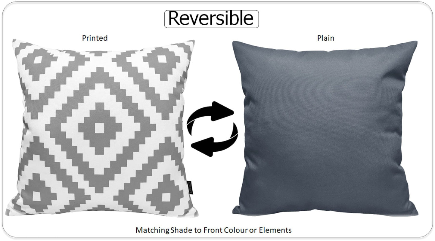 Nairobi Silver Waterproof Outdoor Cushions 17x17 Inches Weather Resistant Durable Polyester Garden Patio by OLIVIA ROCCO