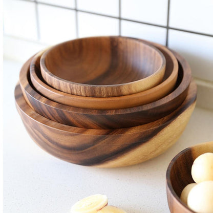 Durable salad bowl with beautiful wood grain finish