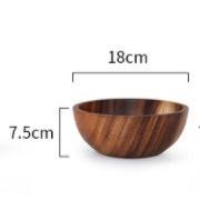 Handmade natural wooden bowl with Japanese style design
