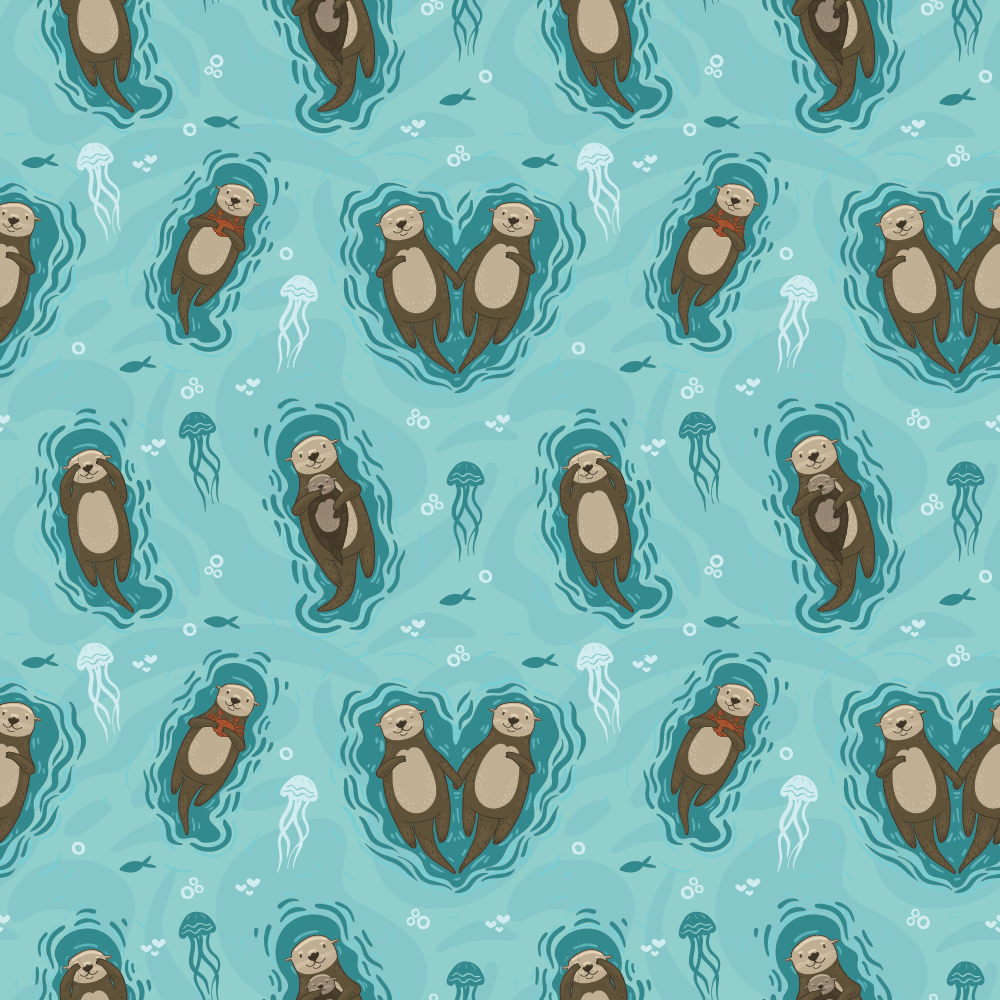 Otterly Lovely poo bag holder, compact water‑resistant design with otter print, clips to lead or belt