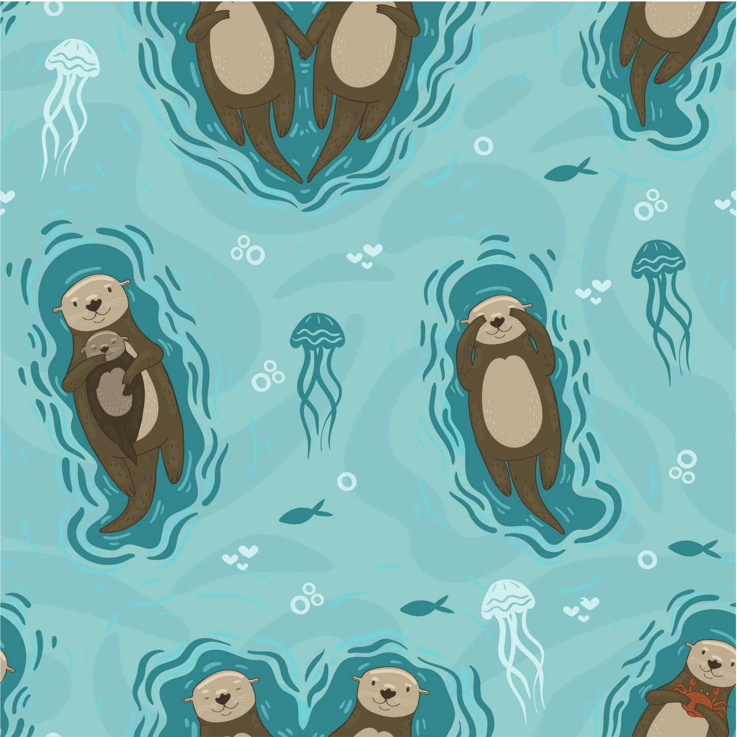 Otterly Lovely poo bag holder, compact water‑resistant design with otter print, clips to lead or belt