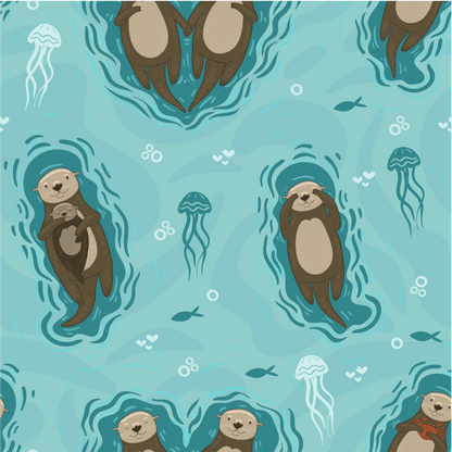 Otterly Lovely poo bag holder, compact water‑resistant design with otter print, clips to lead or belt