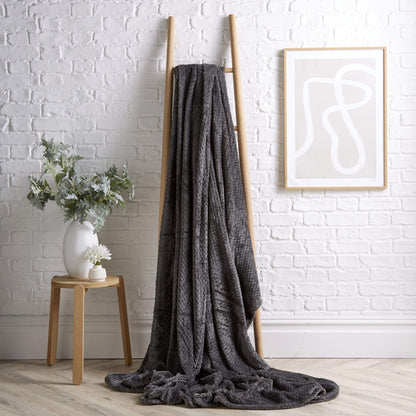 Oversized Chunky Soft Fleece Blanket Cloud Throw Faux Fur Polyester Blend Warm Stylish Home Decor Double King Beds Sofas by OLIVIA ROCCO