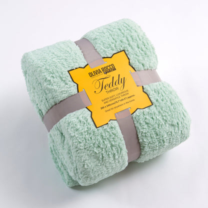 Oversized Fluffy Huggable Teddy Throw Blanket Super Soft Faux Fur Fleece for Sofa or Bed Luxurious Comfort and Warmth in Stylish Colours by OLIVIA ROCCO