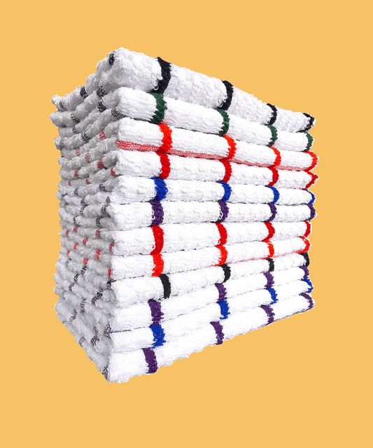 Pack of 12 Catering Grade Terry Tea Towels 100 Indus Valley Cotton Checkered Assorted Colours Durable Absorbent and Soft for Home Restaurants Cafes by OLIVIA ROCCO