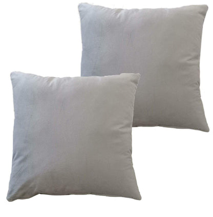 Pack of 2 Ultra-Soft Matte Velvet Cushion Covers 17x17 Inch Decorative Pillow Cases for Home Garden Decor Charcoal Silver Green Duck Egg by OLIVIA ROCCO