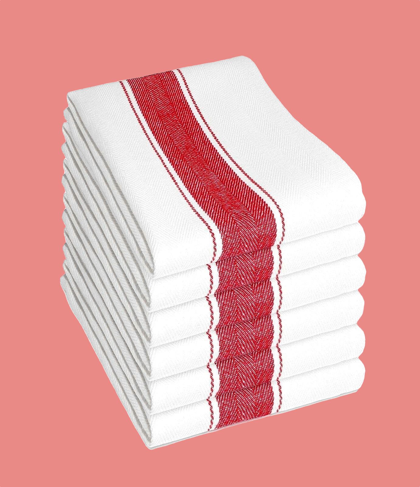 Pack of 6 Herringbone 100% Cotton High Absorbency Tea Towels Durable Luxurious Kitchen Dish Cloths 50 x 75 cm by OLIVIA ROCCO