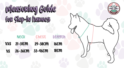 Power Peacock step‑in dog harness in teal with peacock feather print, adjustable neck and chest straps