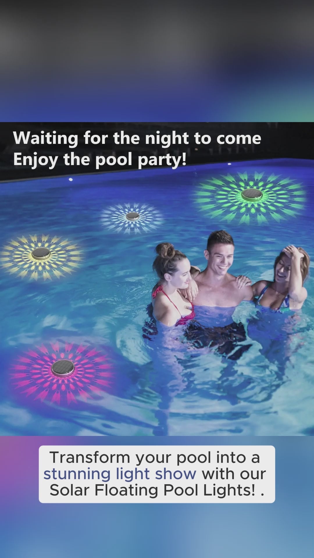 Solar Floating Pool Lights – RGB Color‑Changing, Waterproof & Remote‑Controlled.