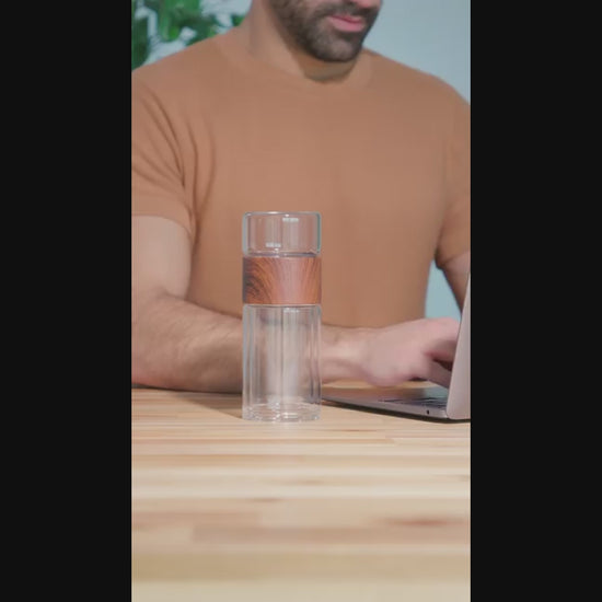 Glass Water Bottle with Infuser & Case - Eco-Friendly, Insulated, Perfect for Tea & Fruit Infusions!.