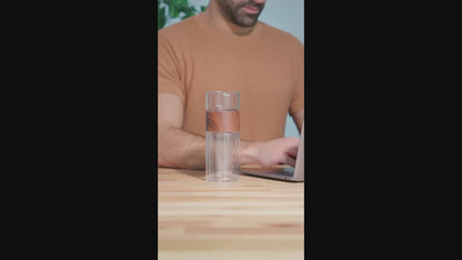 Glass Water Bottle with Infuser & Case - Eco-Friendly, Insulated, Perfect for Tea & Fruit Infusions!.