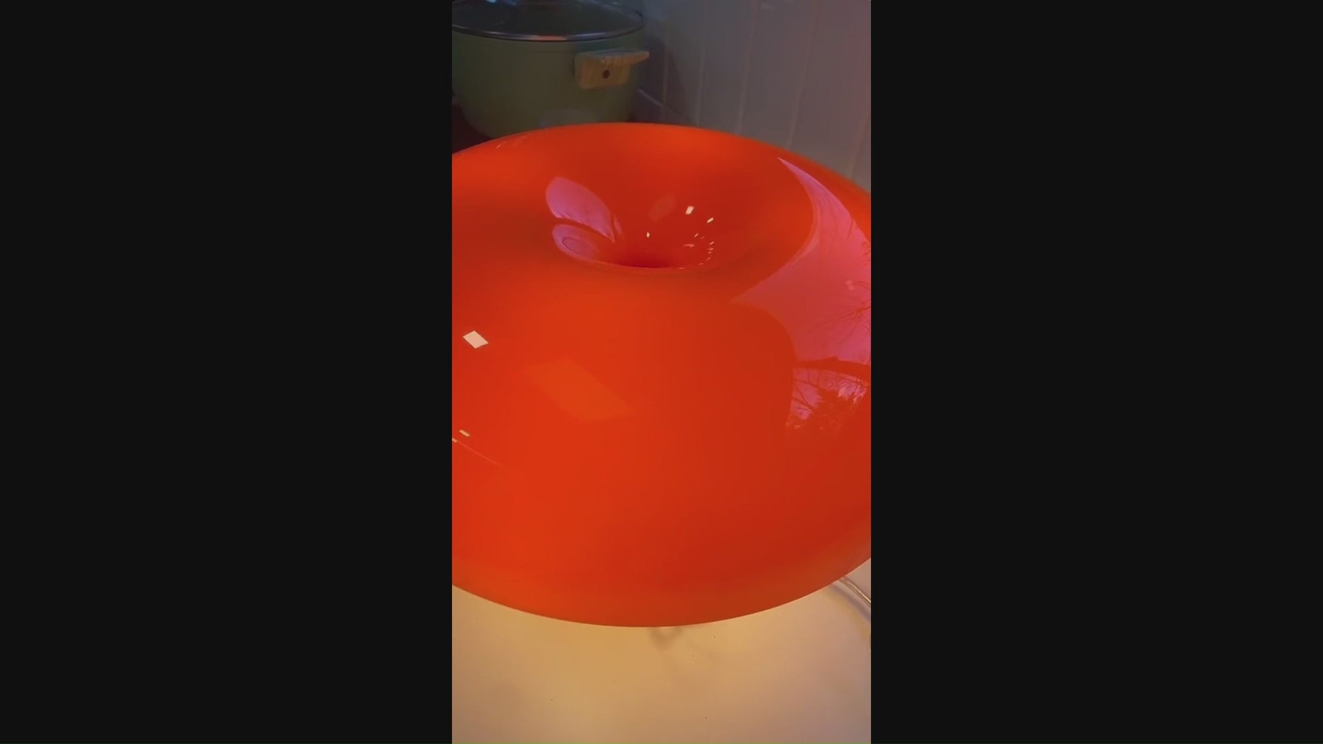Mushroom Table Lamp - Modern Danish Design for Your Bedroom or Living Space - Eye-Catching Orange Accent Lighting.