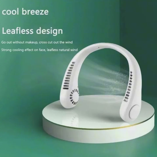 2025  Neck-Mounted Bladeless Fan - Portable Rechargeable Air Cooler with 3 Speed Settings for Outdoor Sports.