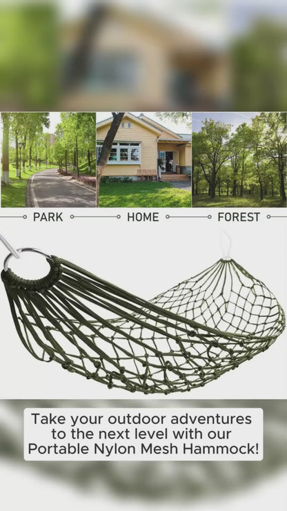 Ultimate Portable Lightweight Nylon Mesh Hammock - Ideal for Outdoor Travel, Camping, and Relaxation