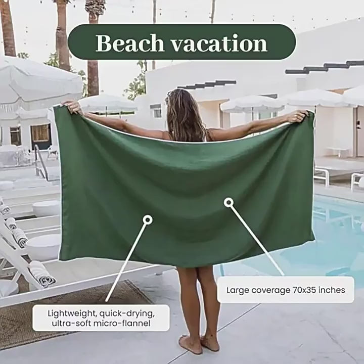 Magnetic Beach Towel – Quick-Dry, Sand-Resistant & Travel-Ready (190×76cm).