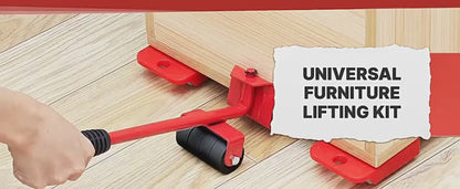 Heavy Duty Furniture Lifter & Mover Set – 5Pcs, 360° Rotating Wheels