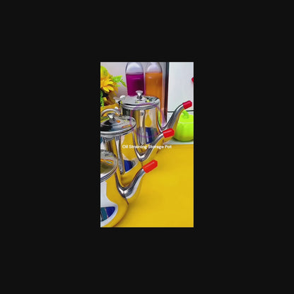 Cooking Oil Filter Pot Container Oil Separator Bottle Stainless Steel Storage Pot Oil Tank with Filter Mesh Kitchen Household