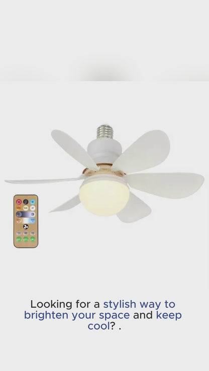 LED 30W Ceiling Fan Light – E27, Remote Control & Dimmable