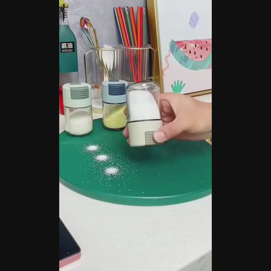 Dustproof 0.5G Press Type Seasoning Container - The Ultimate Salt Dispenser for a Tidy Kitchen!.
