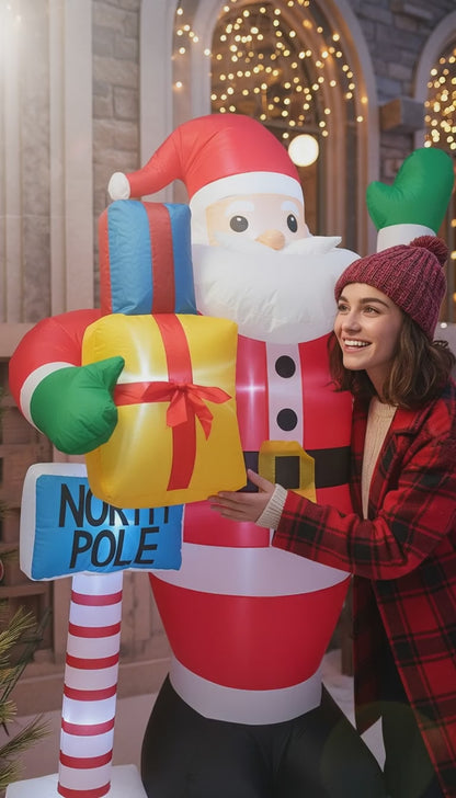 Christmas Inflatable  Decorations – LED-Lit Outdoor / Indoor Ornaments Featuring Santa, Snowmen, Trees, Bears & Gingerbread Characters