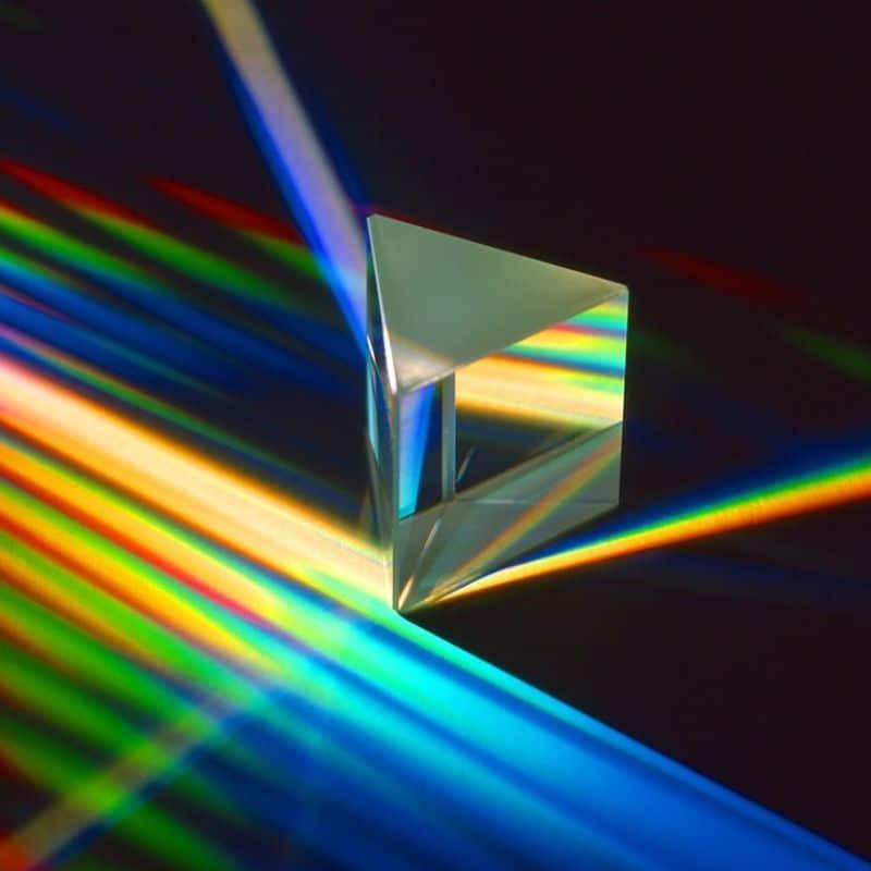 Triangular Glass Prism – Optical Crystal for Light Spectrum Experiments & Educational Toys.