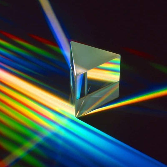 Triangular Glass Prism – Optical Crystal for Light Spectrum Experiments & Educational Toys.