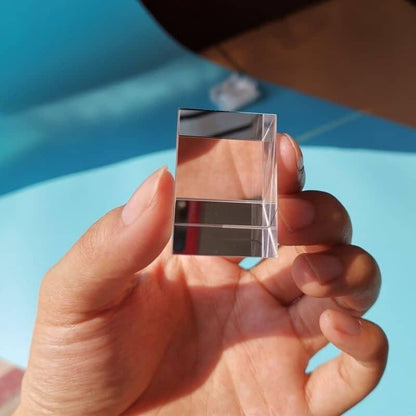 Triangular Glass Prism – Optical Crystal for Light Spectrum Experiments & Educational Toys.