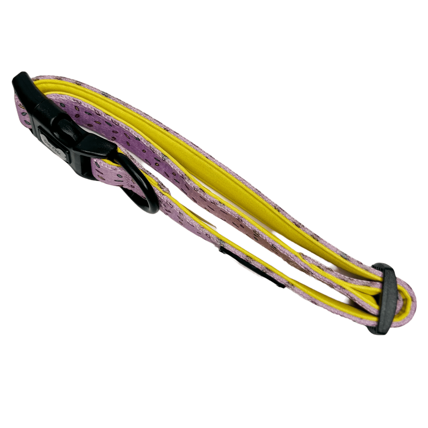 Fun design dog collars in multiple sizes, XS puppy collar starts at 20cm, colourful styles to match harness & socks