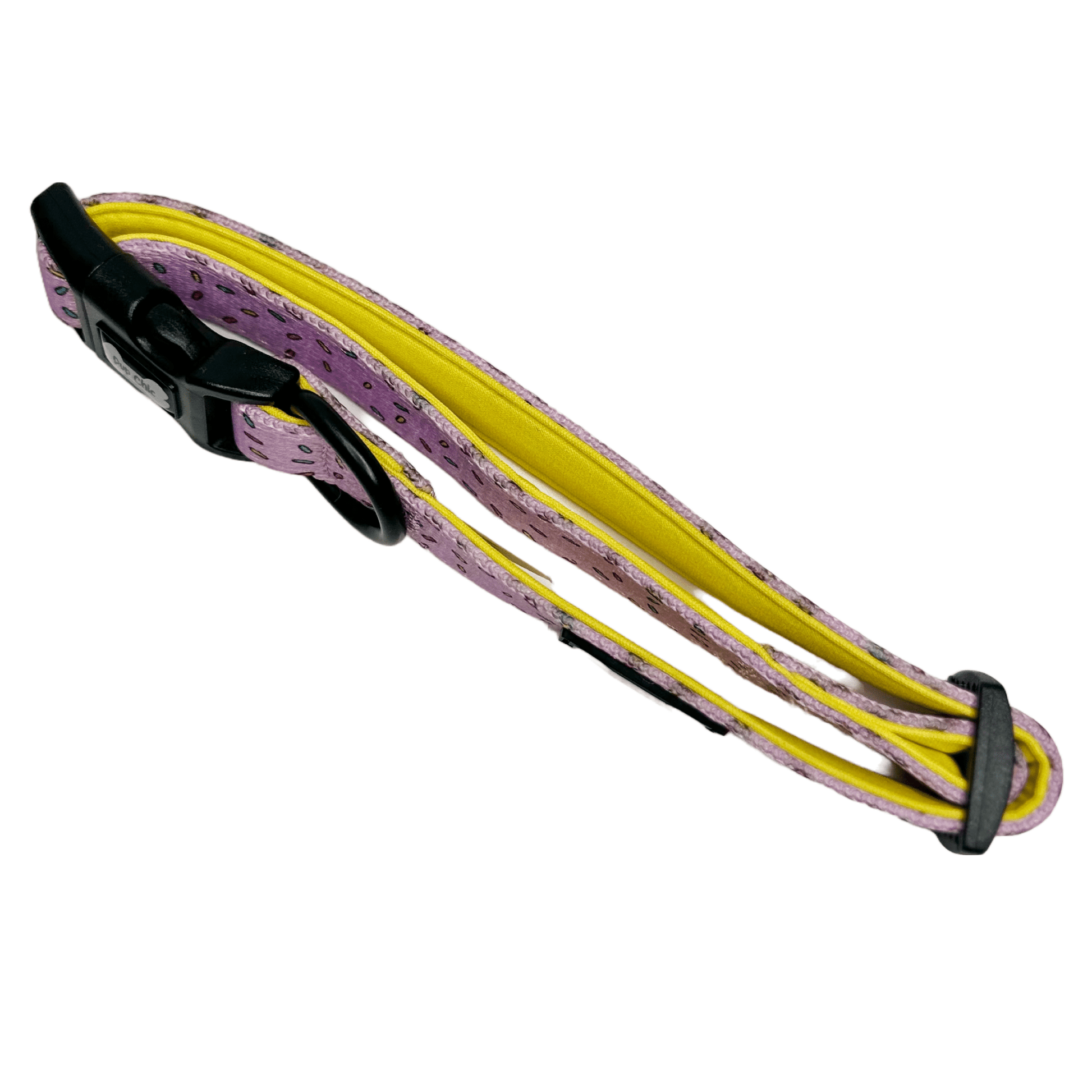 Fun design dog collars in multiple sizes, XS puppy collar starts at 20cm, colourful styles to match harness & socks