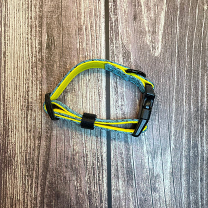 Fun design dog collars in multiple sizes, XS puppy collar starts at 20cm, colourful styles to match harness & socks