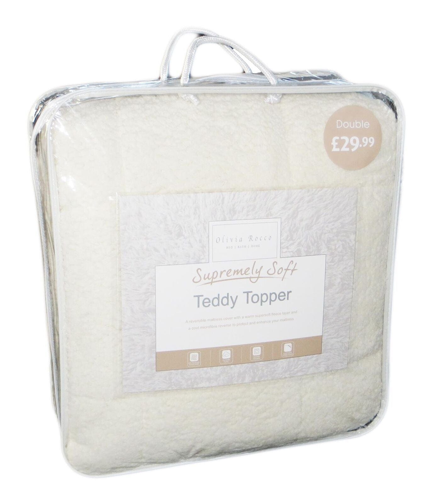 Supreme Comfort Extra Deep Dual-Sided Fluffy Teddy Mattress Topper for Warmth and Cooling OEKO-TEX Certified Fits Single Double King Super King by OLIVIA ROCCO
