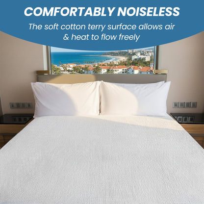 Waterproof Terry Towel Mattress Protector with Deep Skirt Highly Absorbent Noise-Free Comfort Full Bed Size Range OEKO-TEX Certified by OLIVIA ROCCO