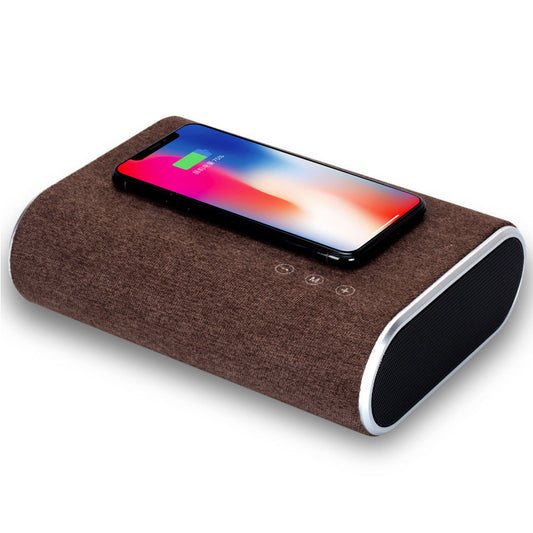 2‑in‑1 Wireless Charger & Bluetooth Speaker – Khaki & Dark Brown Options
